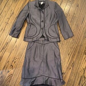 Rosaria Lamanna Women's Suit‎ Jacket (10) Skirt (4) Cotton Silk Blend Italy Gray